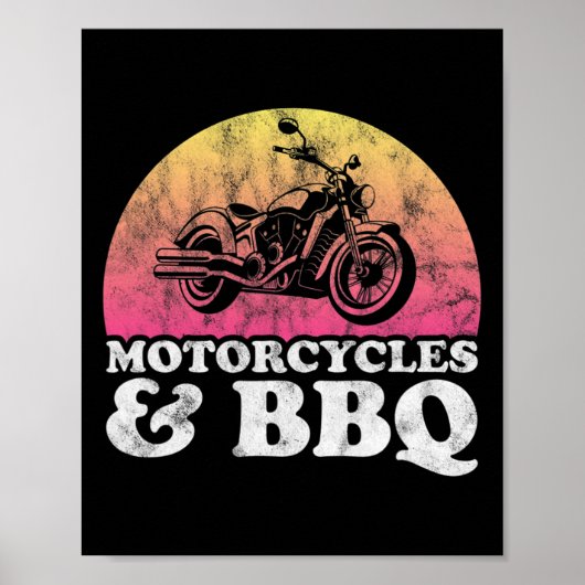 オートバイ及びバイルベキューのオートバイ及びBbq ポスター (正面)