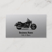 オートバイ名刺 |黒グラデーション銀 コーリングカード (正面)