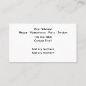 オートバイ整備士ユニーク名刺 名刺 (裏面)