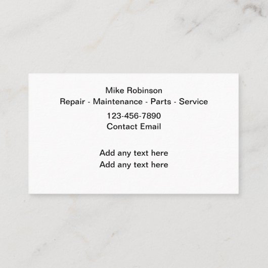 オートバイ整備士ユニーク名刺 名刺 (裏面)