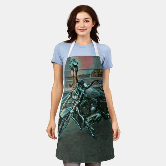 オートバイ最高のスの贈り物 エプロン (着用した状態)