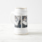 オートバイ生まれホッグドッグにラッセル・テリア ビールジョッキ (正面左)