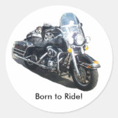 オートバイ生まれホッグドッグにラッセル・テリア ラウンドシール (正面)