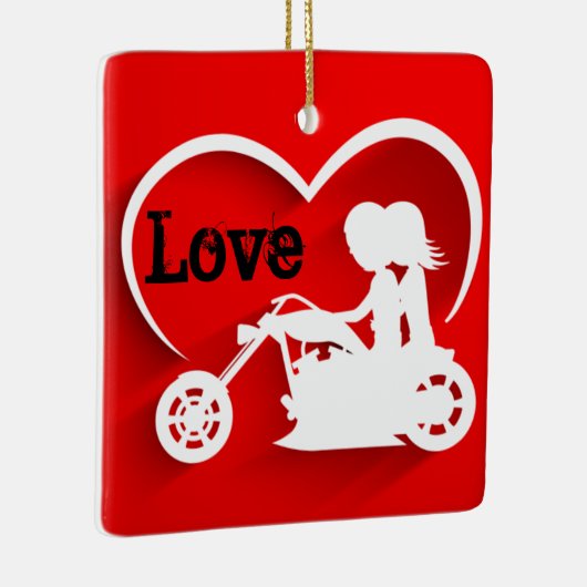 オートバイ私たちの最初のクリスマスはミスターとミセス結婚ズとして セラミックオーナメント (右)