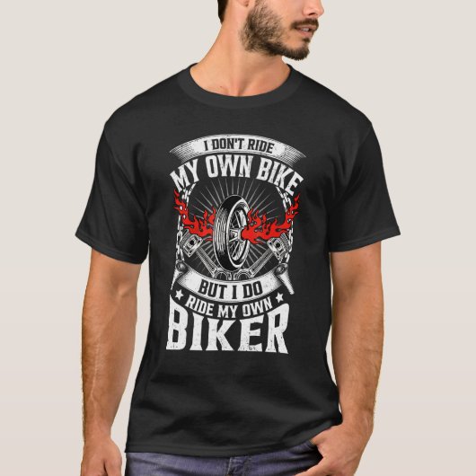 オートバイ私は自分のバイクもしくは自転車に乗る人ヴィンテージ男性に乗る Tシャツ (正面)