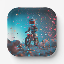 オートバイ紙プレート | ボーイズ誕生日パーティー