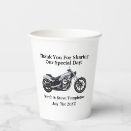 オートバイ結婚の感謝の日付名の愛 紙コップ