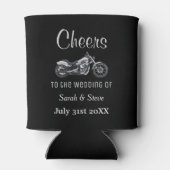 オートバイ結婚をテーマにしたデート 缶クーラー (裏面)