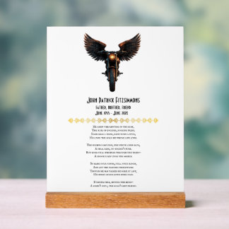 オートバイ記念詩 アクリルサイン