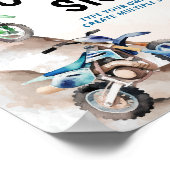 オートバイ誕生日パーティーテーブルの看板 ポスター (角)