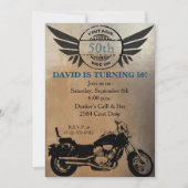 オートバイ誕生日招待状 招待状 (正面)
