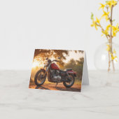 オートバイ誕生日 カード (黄色い花)