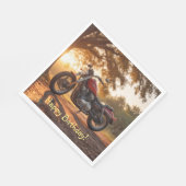 オートバイ誕生日 スタンダードランチョンナプキン (角)