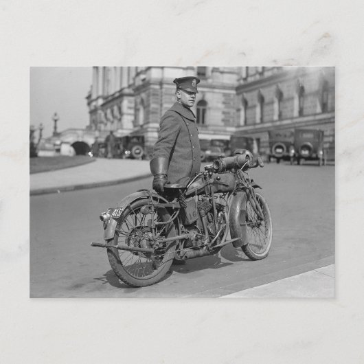 オートバイ警官 1922年 ポストカード (正面)