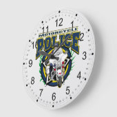 オートバイ警察 ラージ壁時計 (傾斜)
