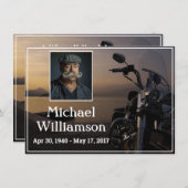 オートバイ近海の写真の人生のお祝い 招待状 (正面/裏面)