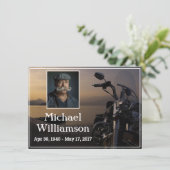 オートバイ近海の写真の人生のお祝い 招待状 (スタンド正面)