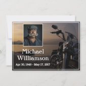 オートバイ近海の写真の人生のお祝い 招待状 (正面)