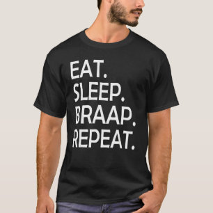 オートバイ食べ引用文スリープブラップリピートカッコいいダート Tシャツ