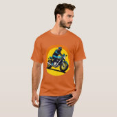 オートバイ鮮やかスレトロスタイル Tシャツ (正面フル)