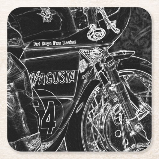 オートバイ1コアステラ スクエアペーパーコースター (正面)