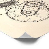 オートバイ1943年パテントアートオールドピーパー ポスター (角)