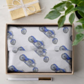 オートバイ1 -青い 薄葉紙 (ギフト)