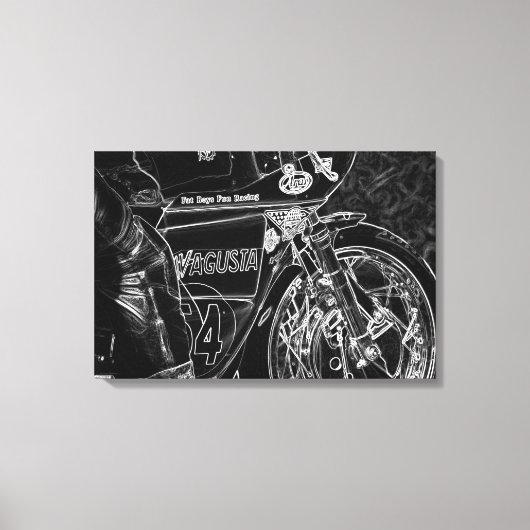 オートバイ1 24x16 (60x40cm)ワッカ キャンバスプリント (正面)