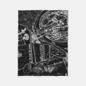 オートバイ1 fbcna フリースブランケット (正面)