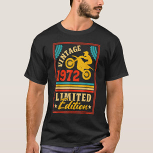 オートバイ50th誕生日メンズヴィンテージ1972バイクもしくは自転車に乗る人モ tシャツ