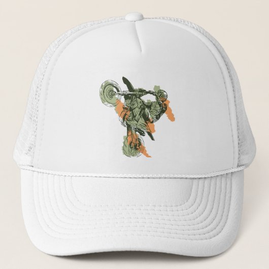 オートバイ – オフロードバイクもしくは自転車に乗る人 キャップ (正面)