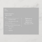 オートバイ&シルバーハートバイクもしくは自転車に乗る人ウェディングRSVP インビテーションポストカード (裏面)