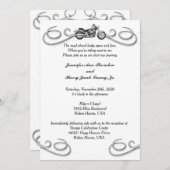 オートバイ&スクロール結婚式招待状 招待状 (正面/裏面)