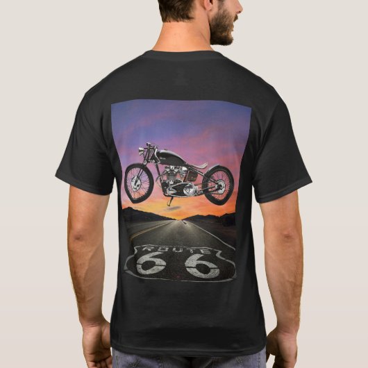 オートバイ – バイクもしくは自転車に乗る人- SRF Tシャツ (裏面)