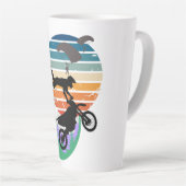 オートバイ、パラシュート、アウトドア カフェラテマグ (右アングル)