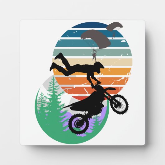 オートバイ、パラシュート、アウトドア フォトプラーク (正面)