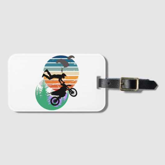 オートバイ、パラシュート、アウトドア ラゲッジタグ (正面横)