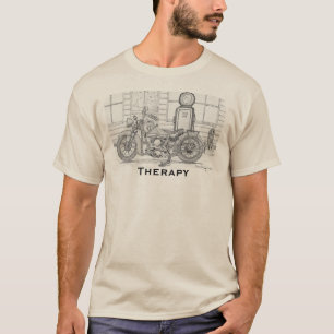 オートバイ: 乗馬はセラピーです Tシャツ