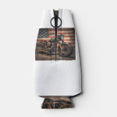 オートバイUSAフラグレトロバイクもしくは自転車に乗る人 ボトルクーラー (裏面)