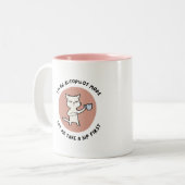 オートパイロットおもしろいモードのコーヒーマグ – Sleepy Cat Desig ツートーンマグカップ (正面左)