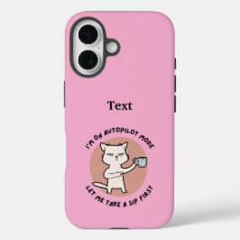 オートパイロットモードの面白い猫 iPhone 16ケース