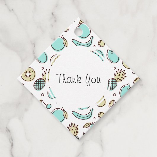 オートフルーツパターン夏ラインスケッチありがとう フェイバータグ (正面)