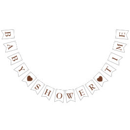 オートブラウンハートの赤ちゃんシャワー時間バンティングフラグ バンティングフラッグ