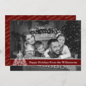 オートブラック&ホワイトハッピーホリデーズツスタイリッシュリー シーズンカード (正面/裏面)
