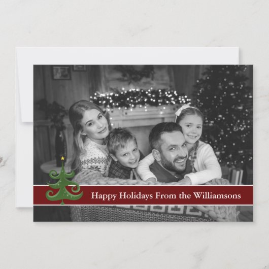 オートブラック&ホワイトハッピーホリデーズツモダンリー シーズンカード (正面)