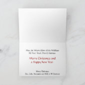 オートブラック&ホワイトフォトホリーレッドクリスマス シーズンカード (内部)