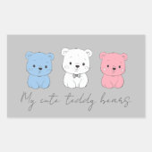 オートベсアーキュブ、スケッチ子供へ 長方形シール (正面)