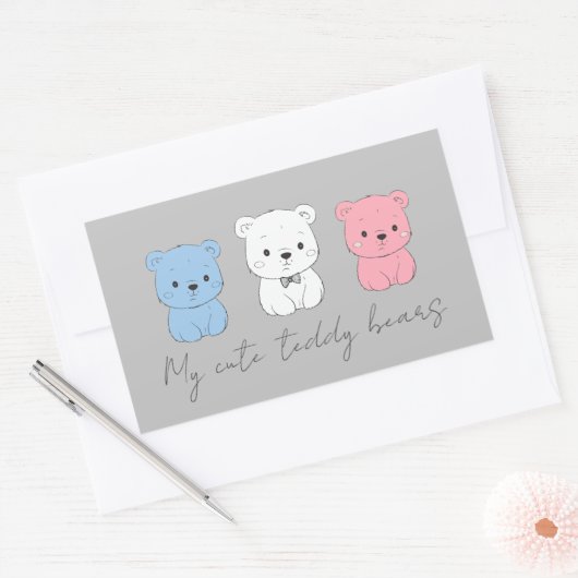 オートベсアーキュブ、スケッチ子供へ 長方形シール (封筒)