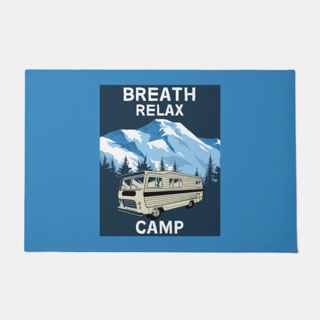 オートホームRV |キャンパー | Travel Van |レトロマグ ドアマット (正面)