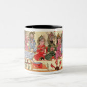 オートマトンが付いているボート、イラストレーション ツートーンマグカップ (中央)